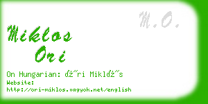 miklos ori business card